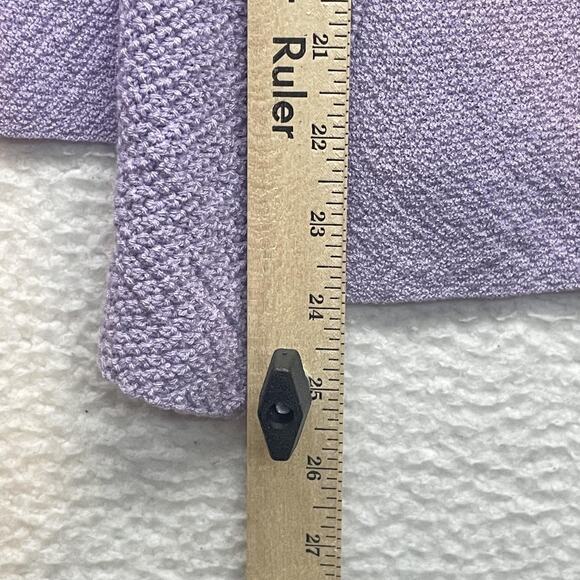 Eileen Fisher Sweater Womens Petite Medium Purple Wool Open Front Cardigan Knit - Picture 10 of 11